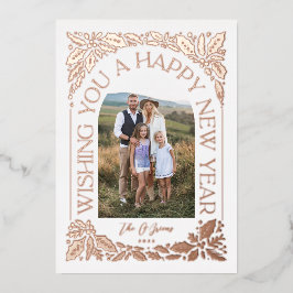 New Year Arch Holly Berry 3 Foto Collage Folien Feiertagskarte