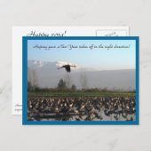 New Year Beginning Well Postcard Feiertagspostkarte (Vorne/Hinten)