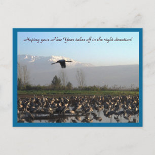 New Year Beginning Well Postcard Feiertagspostkarte