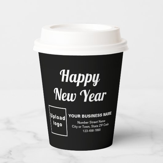 New Year Black Paper Cup Pappbecher (Vorderseite)