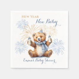 New Year Blue Boy Baby Dusche Napkins Serviette