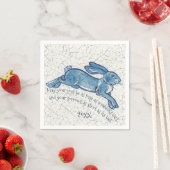 New Year Blue White Bunny Rabbit Delft Dedham Datu Serviette (Beispiel)