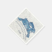 New Year Blue White Bunny Rabbit Delft Dedham Datu Serviette (Ecke)