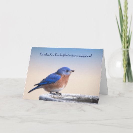 New Year Bluebird Feiertagskarte (Vorderseite)