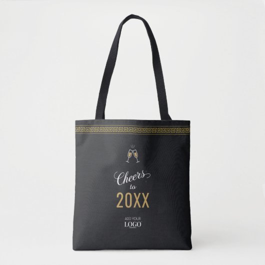 New Year Business Logo Modern Gold Greece Meander Tasche (Vorderseite)