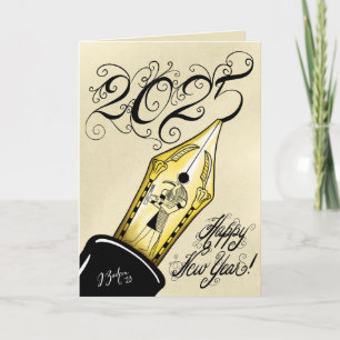 New Year Card 2025 Fountain Pen Karte
