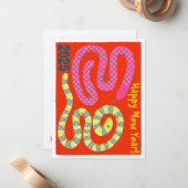 New year card for the year of snake (Nengajo) ノート Mitteilungskarte (Vorderseite/Rückseite Beispiel)