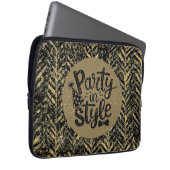 New Year Celebrate,Party in Style,Black Gold Art Laptopschutzhülle (Vorne Rechts)