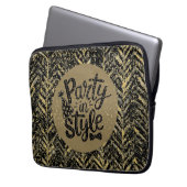 New Year Celebrate,Party in Style,Black Gold Art Laptopschutzhülle (Vorderseite Links)