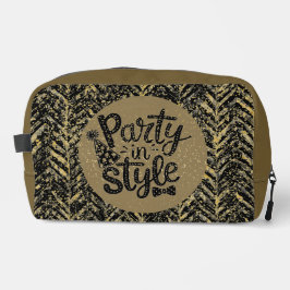 New Year Celebrate, Party in Style,Black Gold Art  Waschbeutel