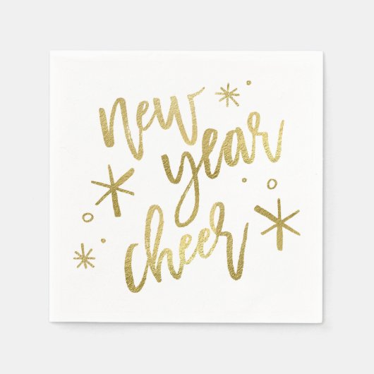 New Year Chee Gold Foil Napkins Serviette (Vorderseite)