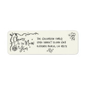 New Year Cheer Black Cream Hand Drawn Fun Address (Vorne)