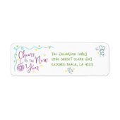 New Year Cheer Teal Purple Green Doodles Address (Vorne)