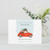 New Year Christmas Holiday Moving Announcement Ankündigung (Stehend Vorderseite)