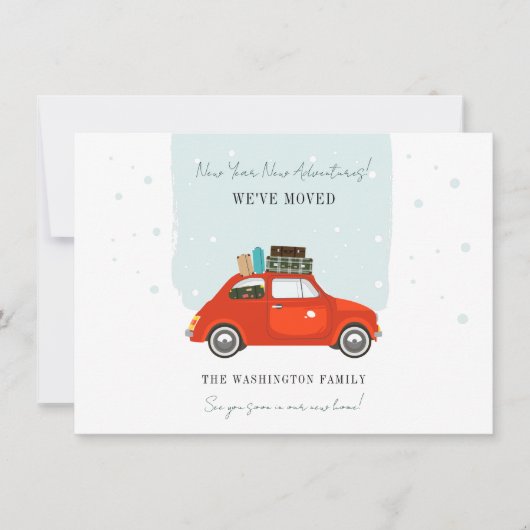 New Year Christmas Holiday Moving Announcement Ankündigung (Vorderseite)