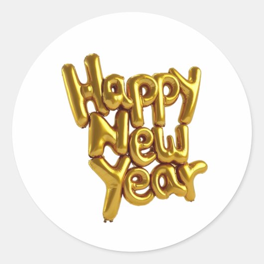 New Year Classic Round Stickers (Vorderseite)