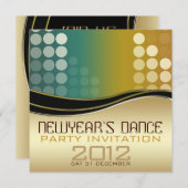 New Year Club DJ Dance Party Einladung (Vorne/Hinten)