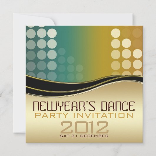 New Year Club DJ Dance Party Einladung (Vorderseite)