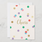 New Year Confetti Cream Greeting Card Einladung (Vorderseite)