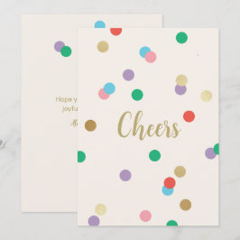New Year Confetti Cream Greeting Card Einladung