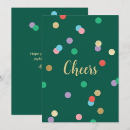 New Year Confetti Evergreen Greeting Card Einladung