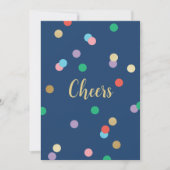New Year Confetti Midnight Blue Greeting Card Einladung (Vorderseite)