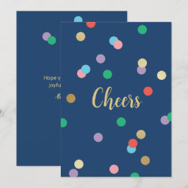 New Year Confetti Midnight Blue Greeting Card Einladung