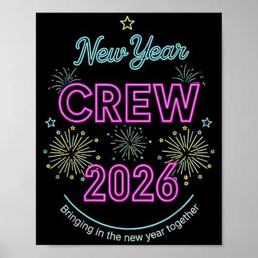 New Year Crew 2026, Family Matching Happy New Year Poster (Vorne)