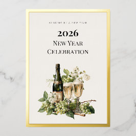 New Year Custom Foil Invitation Card | Elegant Folieneinladung