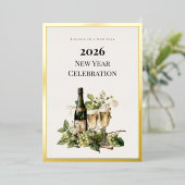 New Year Custom Foil Invitation Card | Elegant Folieneinladung (Stehend vorne)