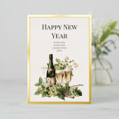 New Year Custom Greeting Card in Gold Foil Folieneinladung (Stehend vorne)