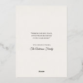 New Year Custom Greeting Card in Gold Foil Folieneinladung (Rückseite)