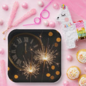New Year Eve Sparklers On a Midnight Clock Pappteller (Party)