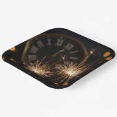 New Year Eve Sparklers On a Midnight Clock Pappteller (Gewinkelt)