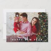 New Year Foto Elegante Moderne Feiertagskarte (Vorderseite)
