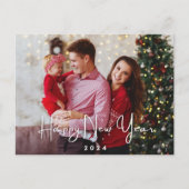 New Year Foto Elegante Moderne Feiertagspostkarte (Vorderseite)