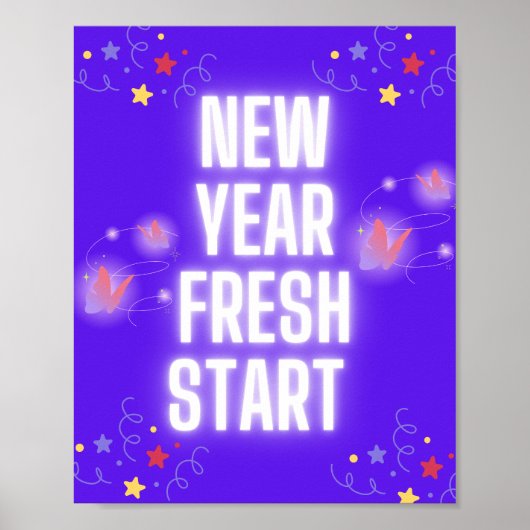 : New Year, Fresh Start – Inspirational wall art Poster (Vorne)