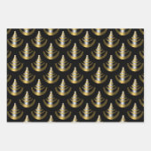 New Year Gold & Black Art Deco Stil Geschenkpapier Set (Vorderseite)