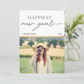 New Year Gold Photo Simple Holiday Card (Stehend Vorderseite)