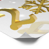 New Year Golden 2026 with Snowflake and Santa Hat Poster (Ecke)