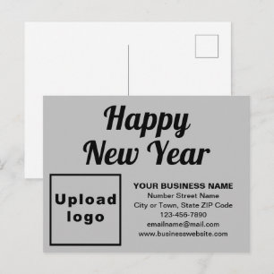 New Year Gray Holiday Postcard Feiertagspostkarte