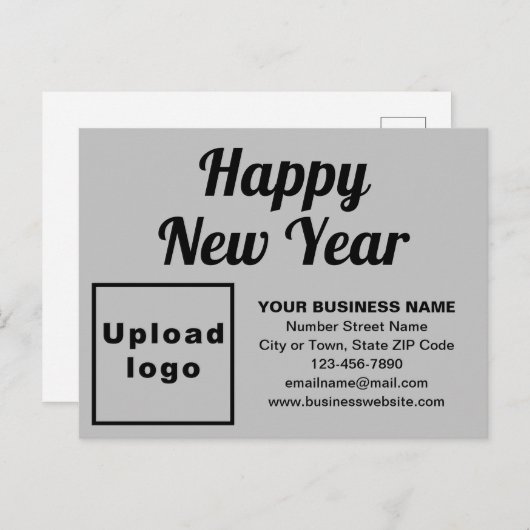 New Year Gray Holiday Postcard Feiertagspostkarte (Vorne/Hinten)