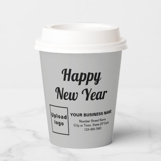 New Year Gray Paper Cup Pappbecher (Rückseite)
