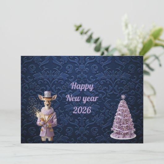 New year greeting lol dog karte (Stehend Vorderseite)