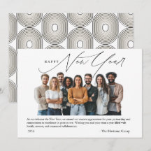 New Year Greetings Photo with Art Deco Greeting