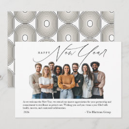 New Year Greetings Photo with Art Deco Greeting Einladung