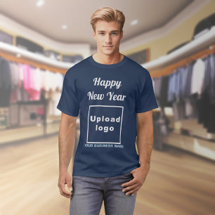 New Year Gruß auf Navy Blue T - Shirt