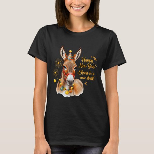 New Year Happy New Year Farmgirl Farm Animal T-Shirt (Vorderseite)