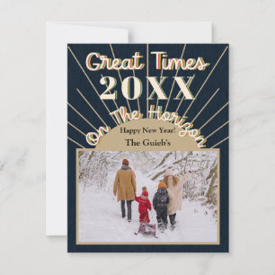 New Year Horizon Celebration Design Midnight Blue Feiertagskarte
