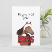 New Year horse Karte (Stehend Vorderseite)